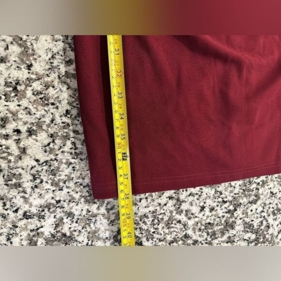 Miusol Women’s Retro Ruffle Slim Work Pencil Dress Burgundy Red Size Small Midi - Picture 11 of 16